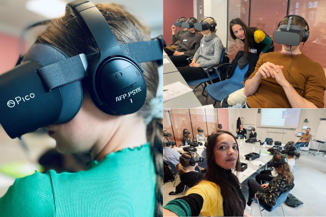 Praktikanter i Afdeling for Psykoser prøver VR-briller